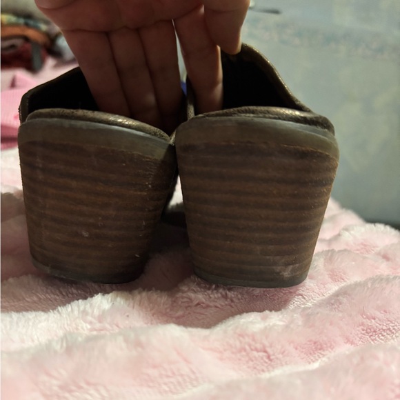 gomoX Western Mule Heels Brown Faux Leather Cowboy Slip On Size 7 - Picture 8 of 9